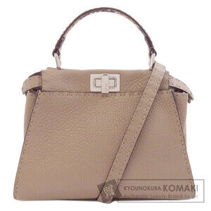 Fendi Peekaboo Selleria Handbag Calfskin Python Leather